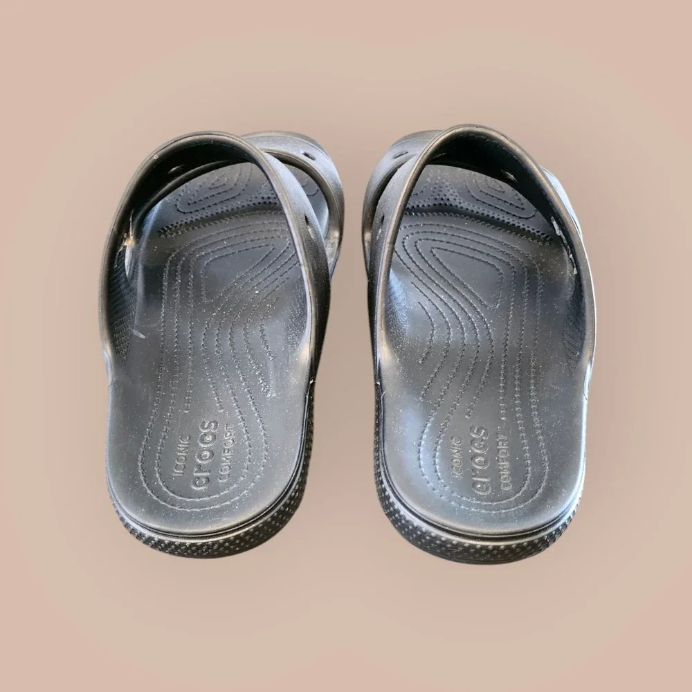 Crocs Classic Sandal Black for Men Women 2‎ Strap Slip On Men 10/Women 12 Unisex